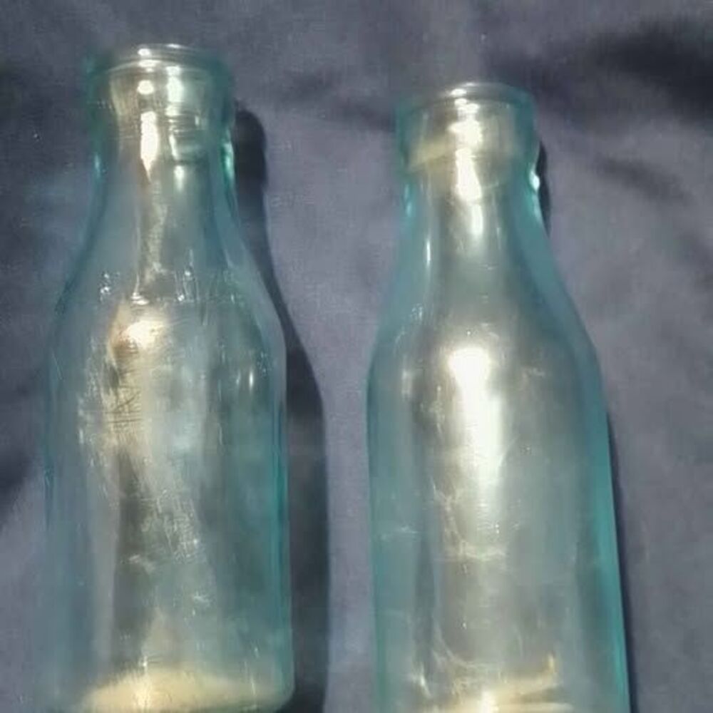 vintage aqua glass bottles